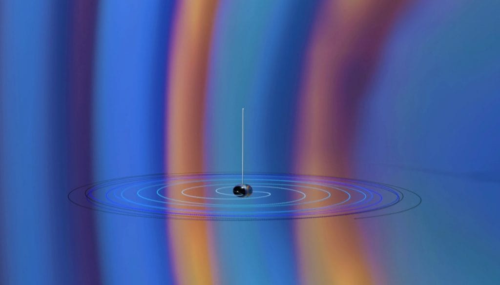 “Super kick” by asymmetric gravitational wave emission during a black hole merger.